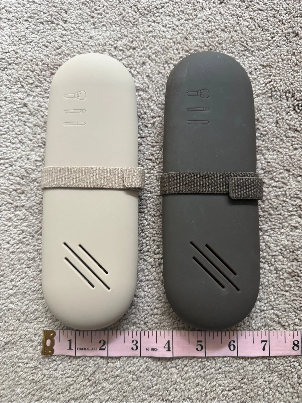 Travel Makeup Brush Case Duo — Beige and Black Compact Cosmetic Holder